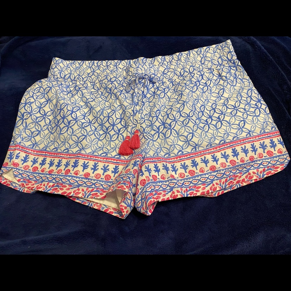 Vineyard Vines Coral Boarder Pull On Shorts White Cap